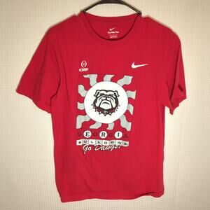 Nike Georgia Bulldogs T-Shirt Medium CFP Dawgs Red Mascot Graphic Tee Men’s